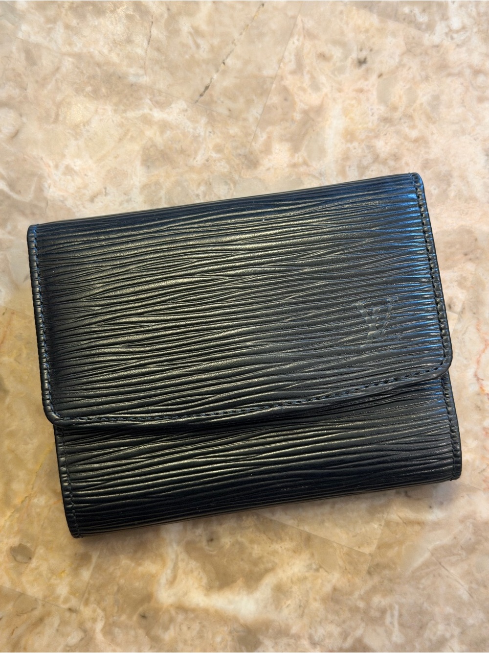 Louis Vuitton Black Epi Leather Wallet - Compact Trifold